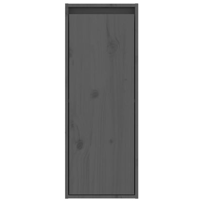 Wall Cabinets 2 pcs Grey 30x30x80 cm Solid Wood Pine