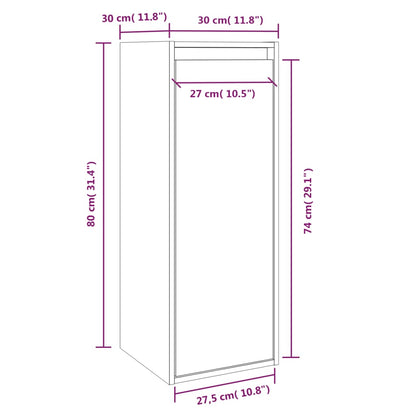 Wall Cabinets 2 pcs Grey 30x30x80 cm Solid Wood Pine