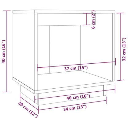 Bedside Cabinet Grey 40x30x40 cm Solid Wood Pine