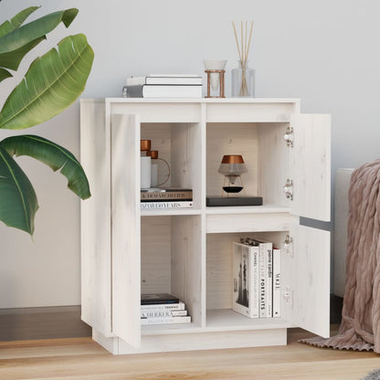 Sideboard White 60x34x75 cm Solid Wood Pine