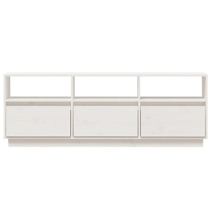 TV Cabinet White 140x37x50 cm Solid Wood Pine