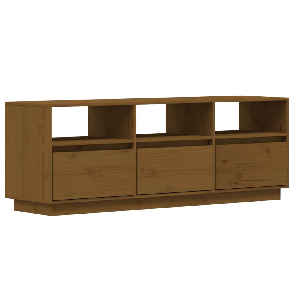 TV Cabinet Honey Brown 140x37x50 cm Solid Wood Pine