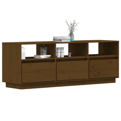 TV Cabinet Honey Brown 140x37x50 cm Solid Wood Pine