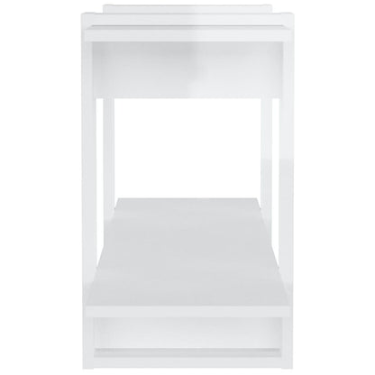 Book Cabinet High Gloss White 100x30x51 cm Engineered Wood