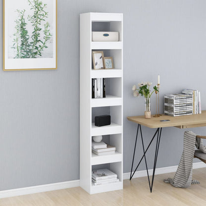 Book Cabinet/Room Divider White 40x30x198 cm