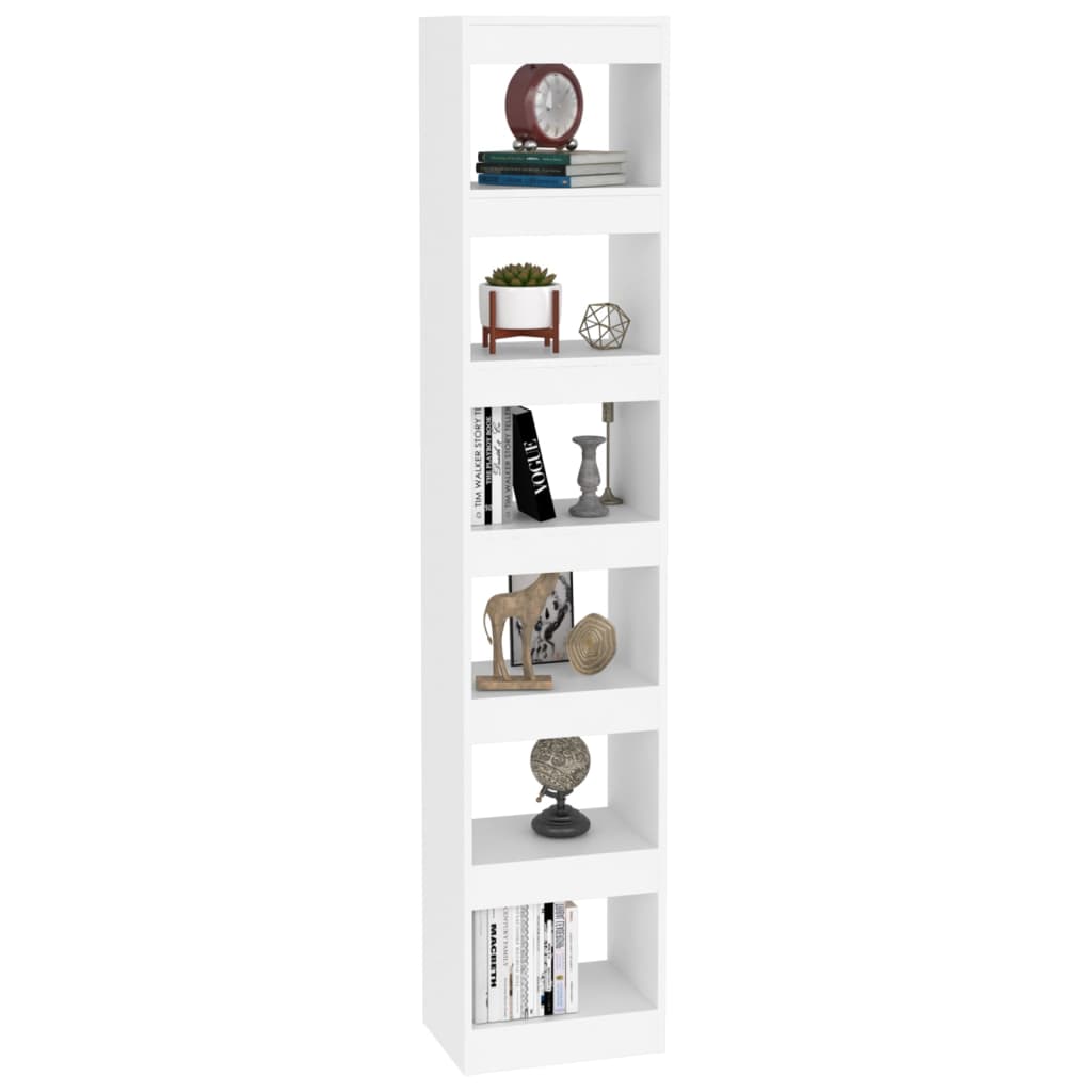 Book Cabinet/Room Divider White 40x30x198 cm