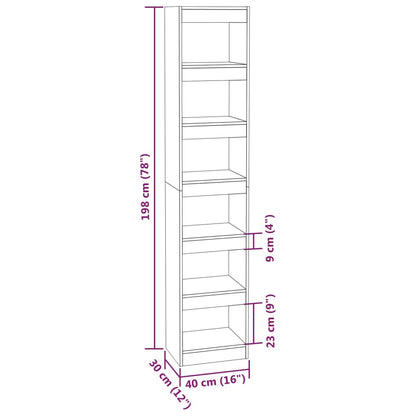 Book Cabinet/Room Divider White 40x30x198 cm