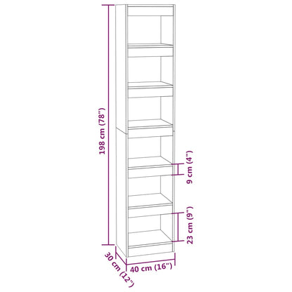 Book Cabinet/Room Divider Black 40x30x198 cm