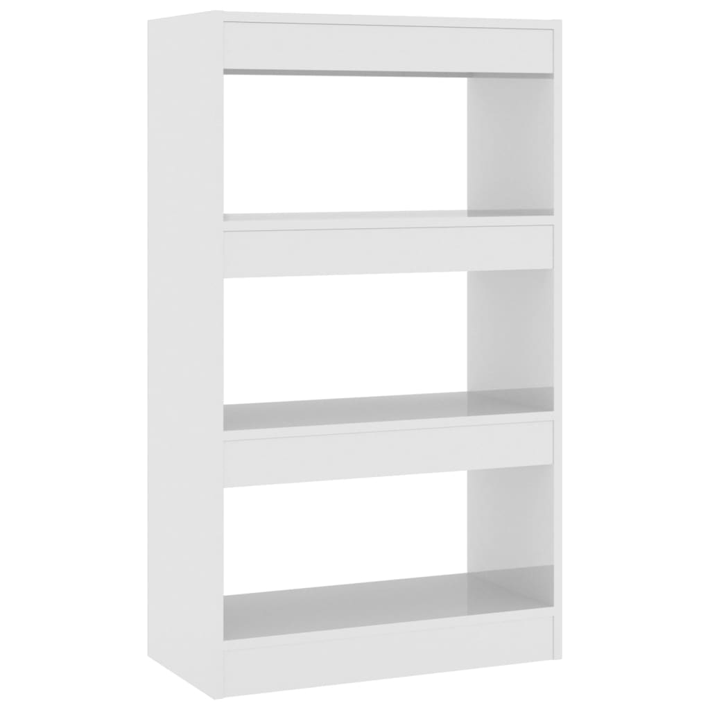 Book Cabinet/Room Divider High Gloss White 60x30x103 cm Engineered Wood