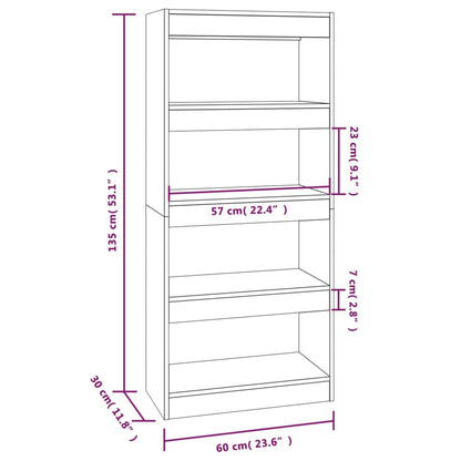 Book Cabinet/Room Divider Sonoma Oak 60x30x135 cm Engineered Wood