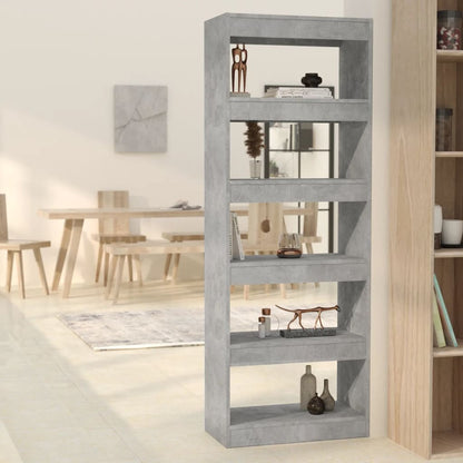 Book Cabinet/Room Divider Concrete Grey 60x30x166 cm Engineered Wood