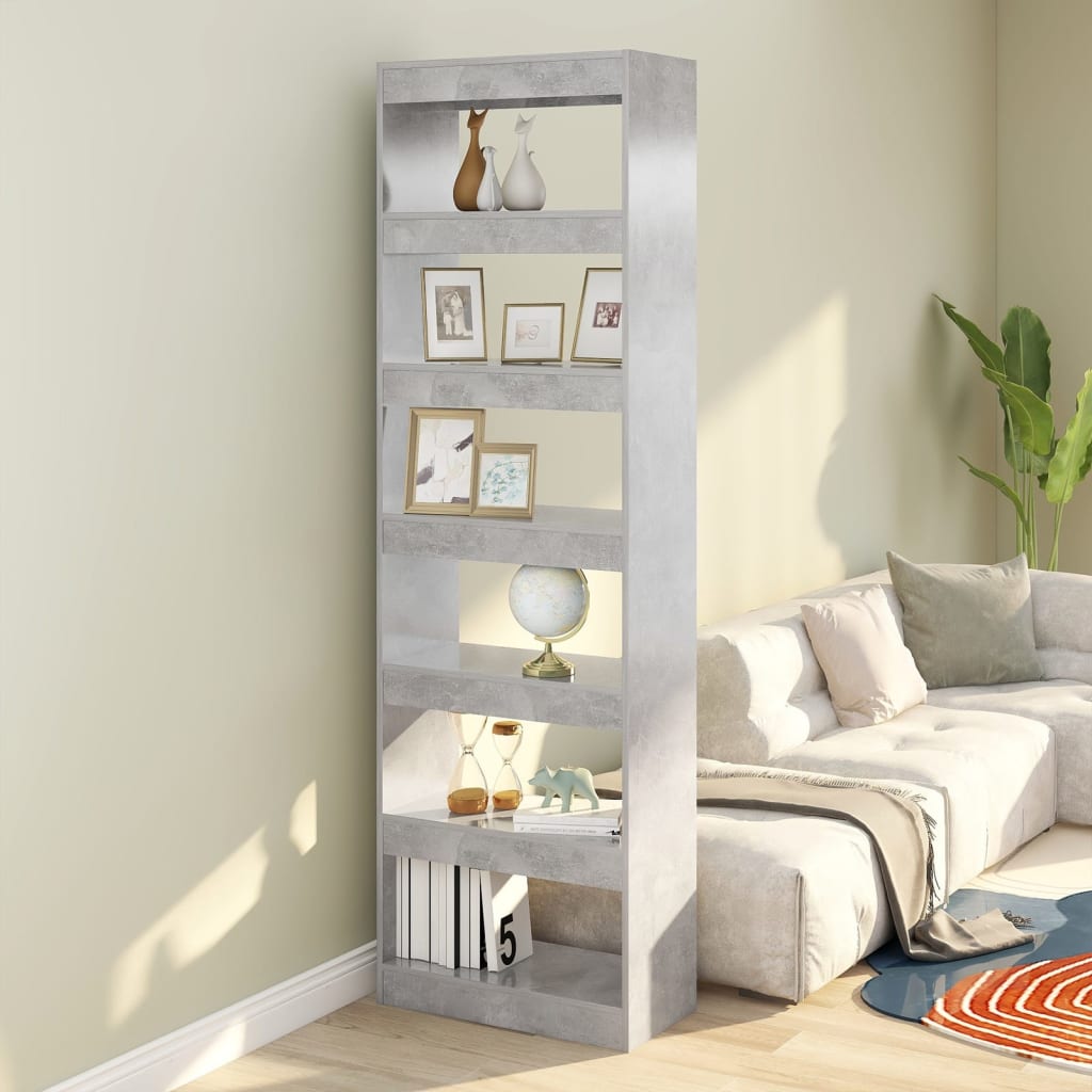 Book Cabinet/Room Divider Concrete Grey 60x30x198 cm