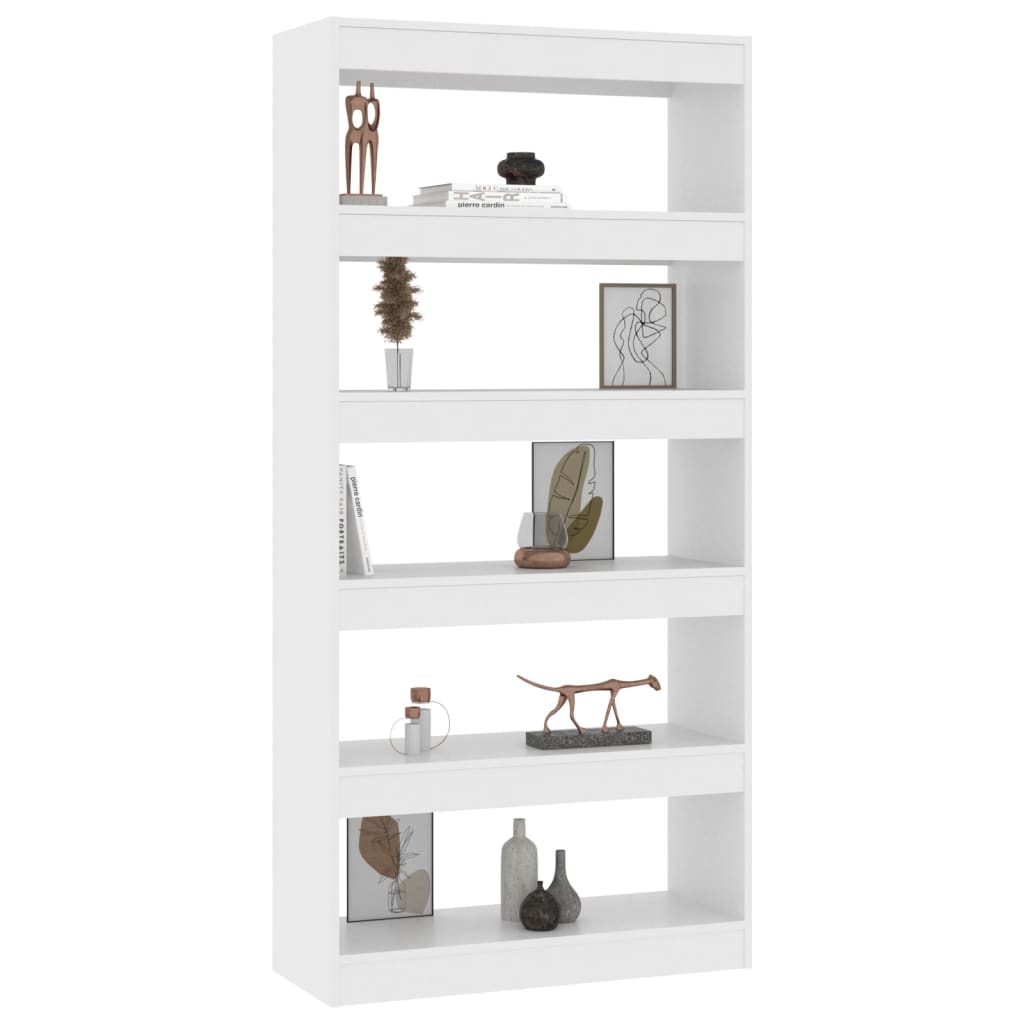 Book Cabinet/Room Divider White 80x30x166 cm Engineered Wood