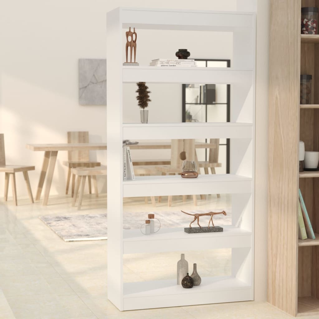 Book Cabinet/Room Divider White 80x30x166 cm Engineered Wood