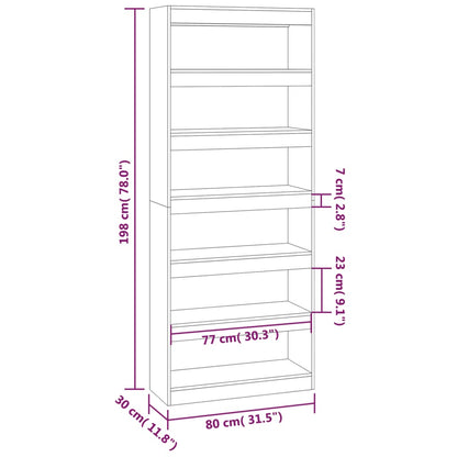 Book Cabinet/Room Divider Sonoma Oak 80x30x198 cm Engineered Wood