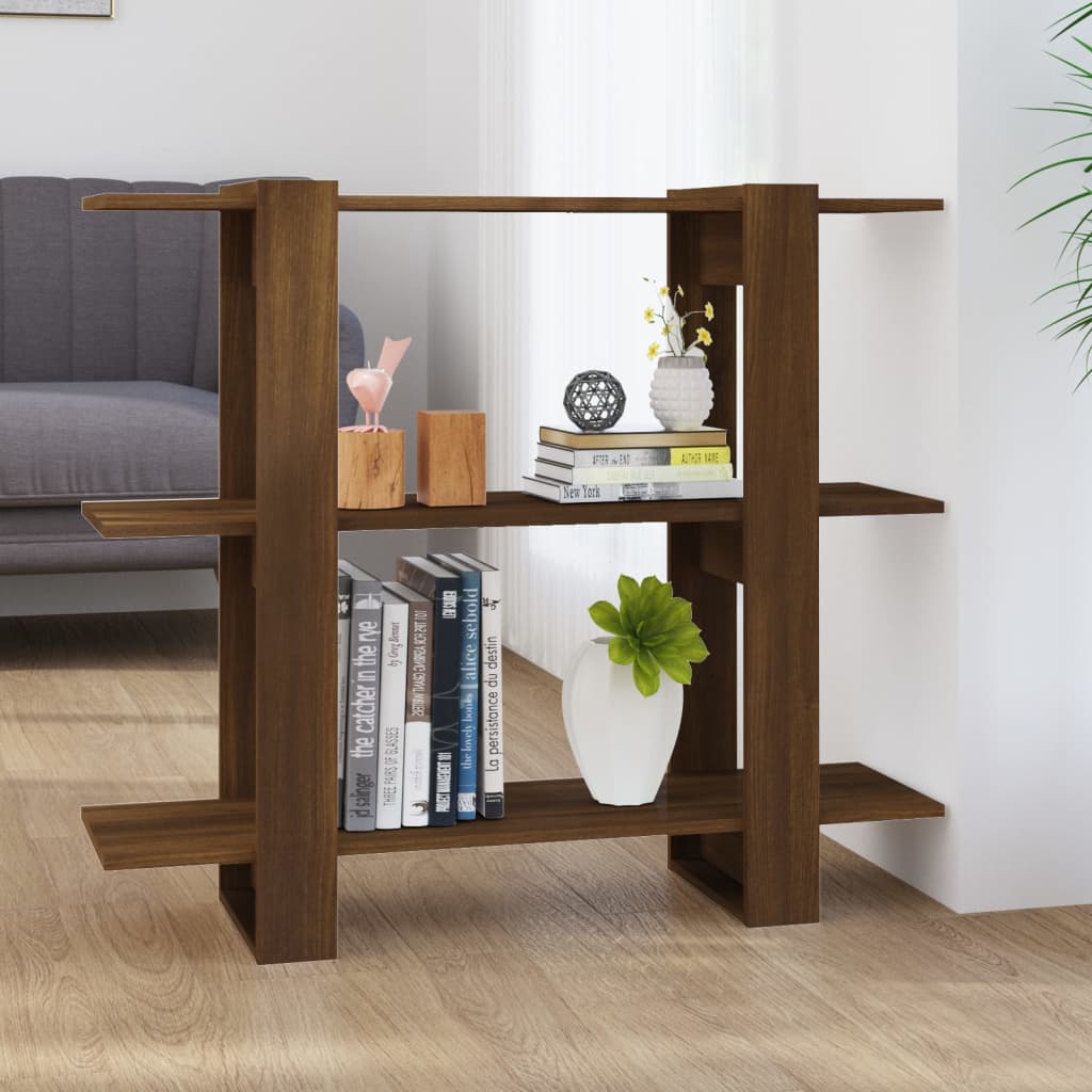 Book Cabinet/Room Divider Brown Oak 100x30x87 cm