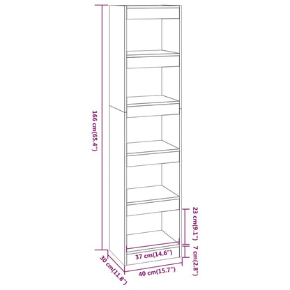 Book Cabinet/Room Divider Smoked Oak 40x30x166 cm