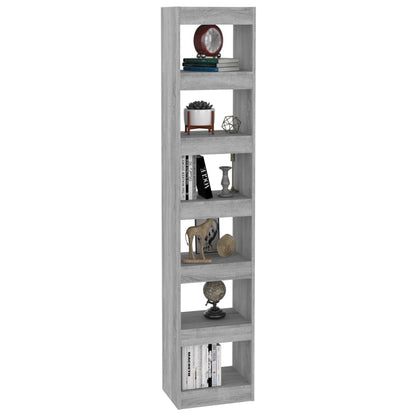 Book Cabinet/Room Divider Grey Sonoma 40x30x198 cm