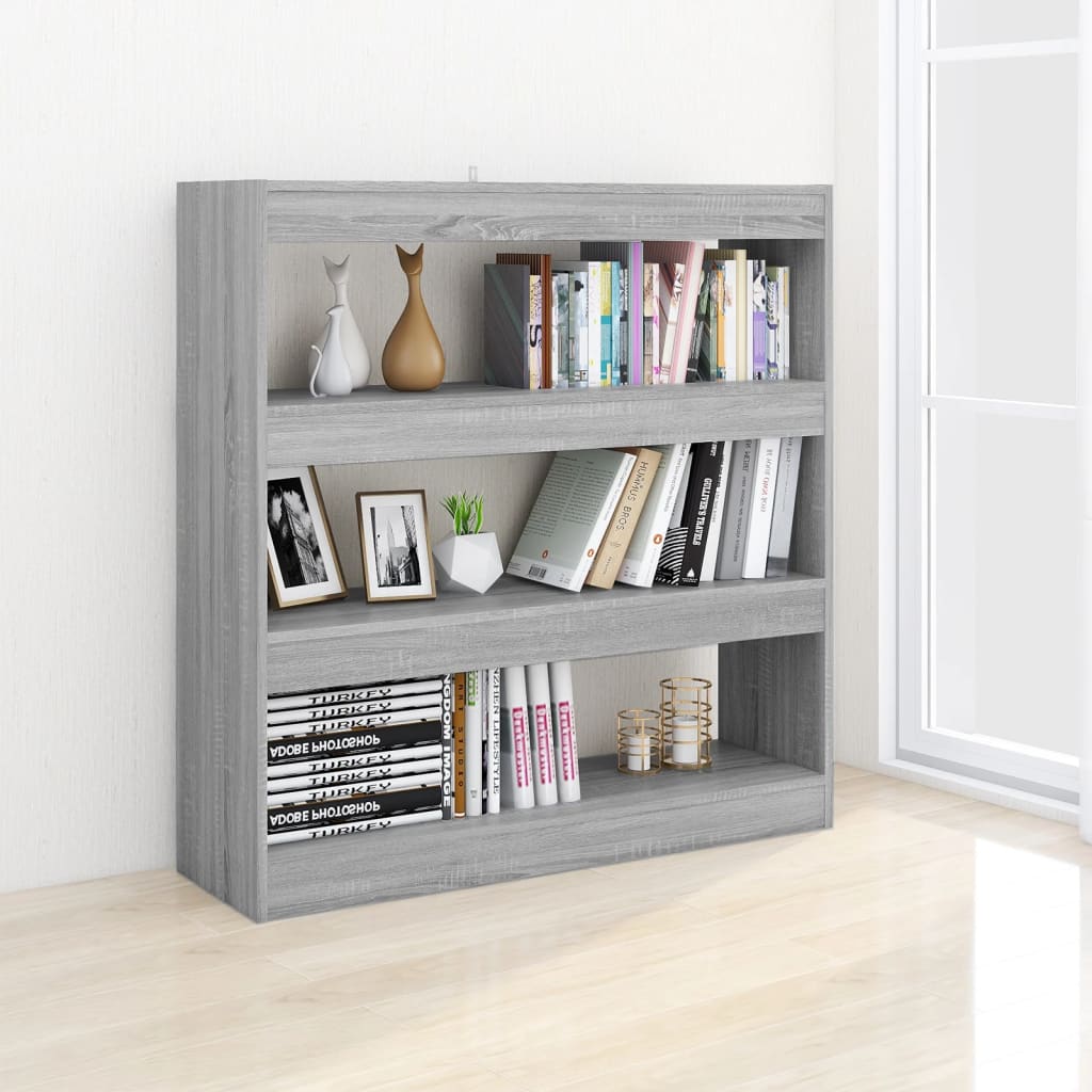 Book Cabinet/Room Divider Grey Sonoma 100x30x103 cm