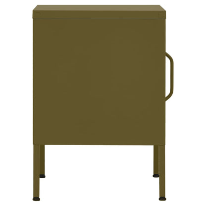 Nightstands 2 pcs Olive Green 35x35x51 cm Steel