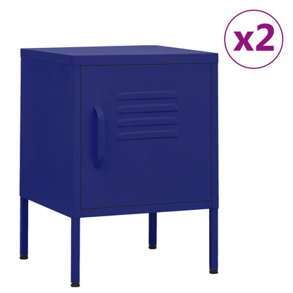 Nightstands 2 pcs Navy Blue 35x35x51 cm Steel