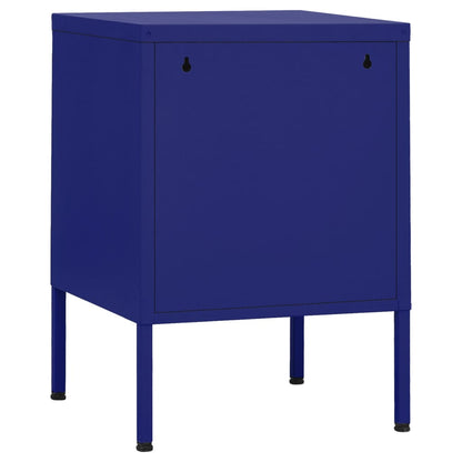 Nightstands 2 pcs Navy Blue 35x35x51 cm Steel