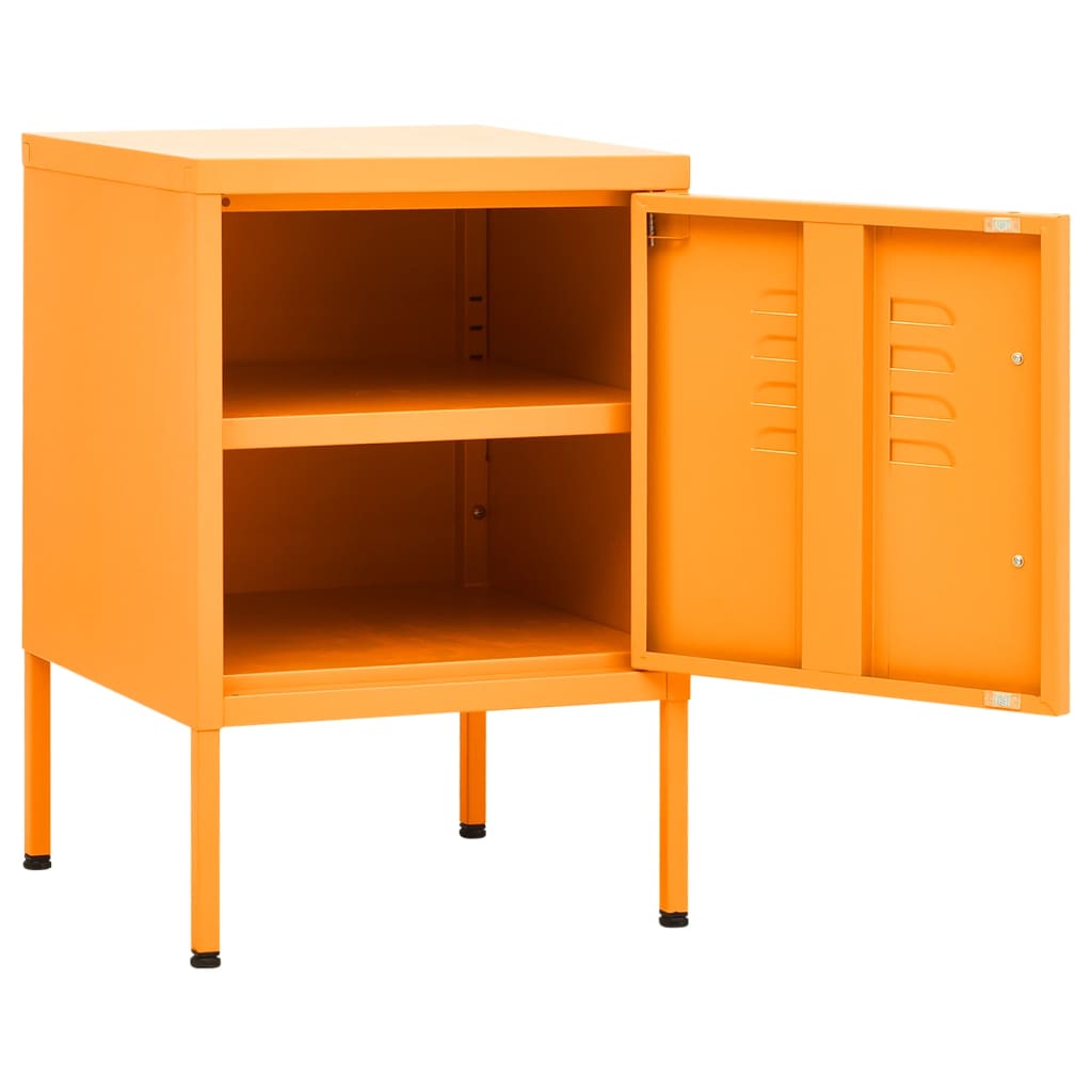 Nightstands 2 pcs Mustard Yellow 35x35x51 cm Steel