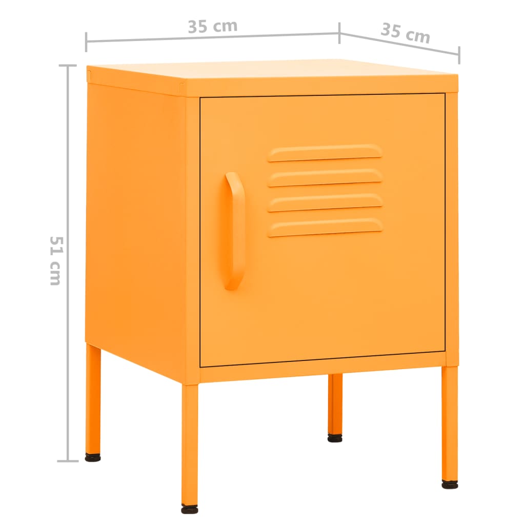 Nightstands 2 pcs Mustard Yellow 35x35x51 cm Steel