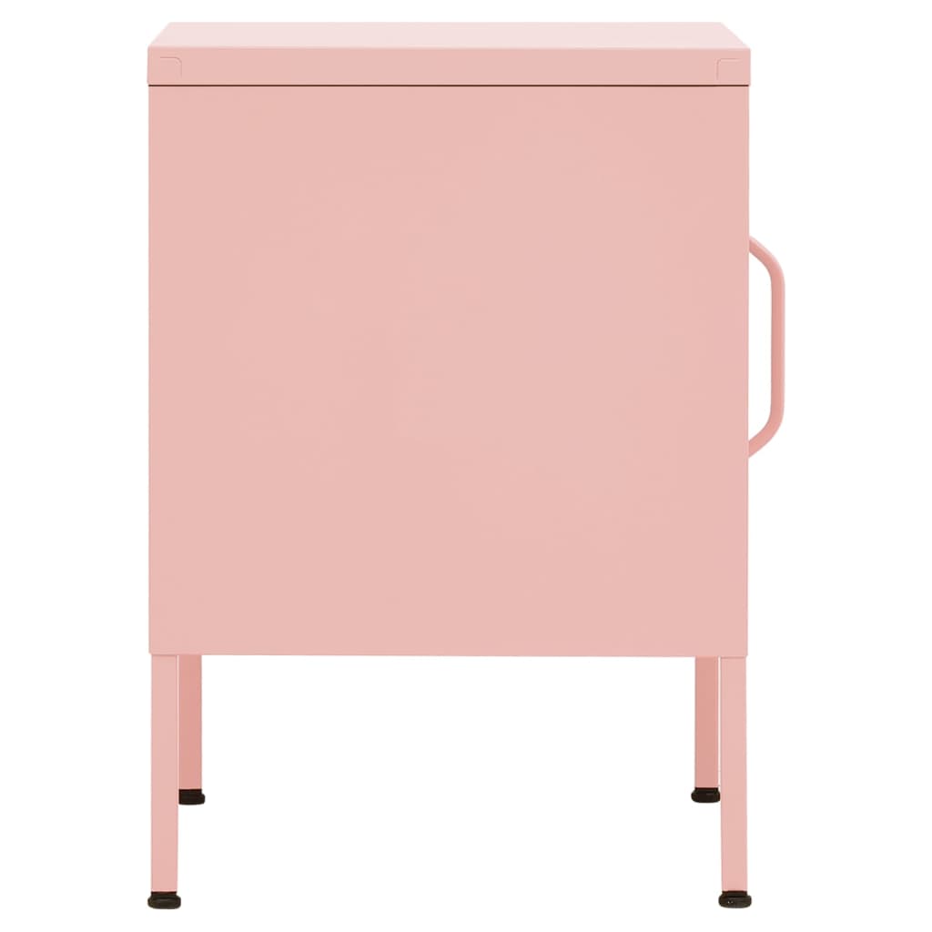 Nightstands 2 pcs Pink 35x35x51 cm Steel