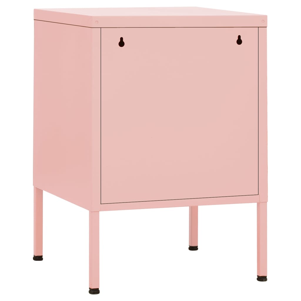 Nightstands 2 pcs Pink 35x35x51 cm Steel