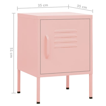 Nightstands 2 pcs Pink 35x35x51 cm Steel