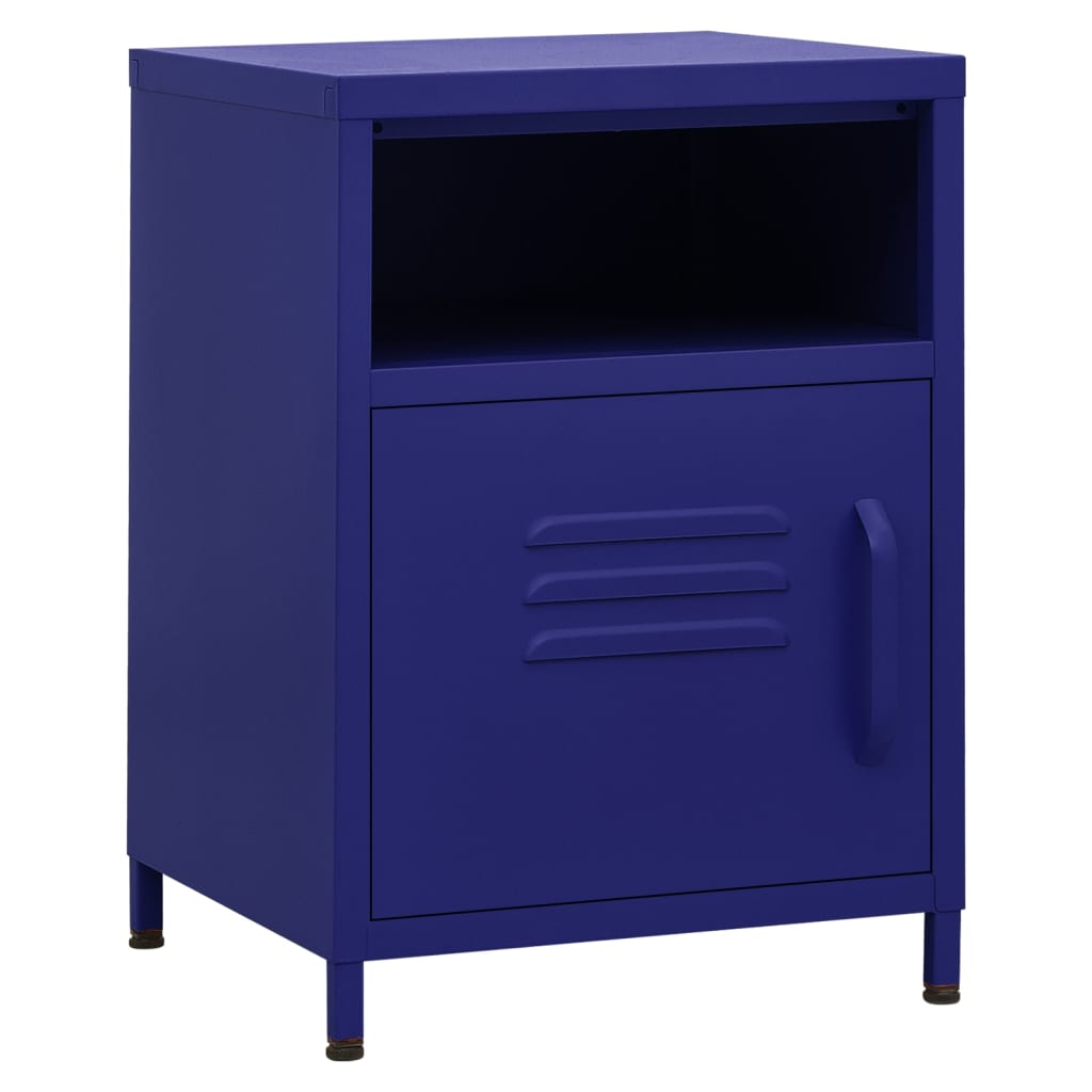 Nightstands 2 pcs Navy Blue 35x35x51 cm Steel