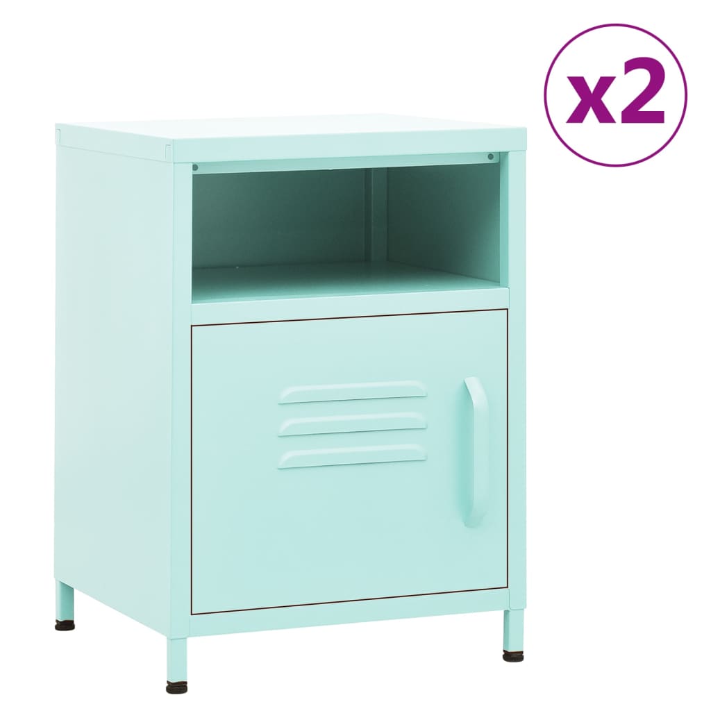 Nightstands 2 pcs Mint 35x35x51 cm Steel