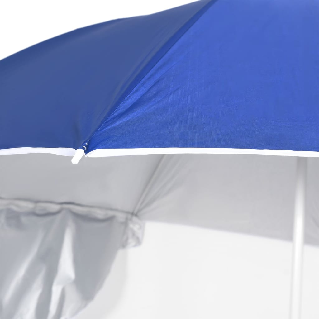 Beach Umbrella with Side Walls Blue 215 cm