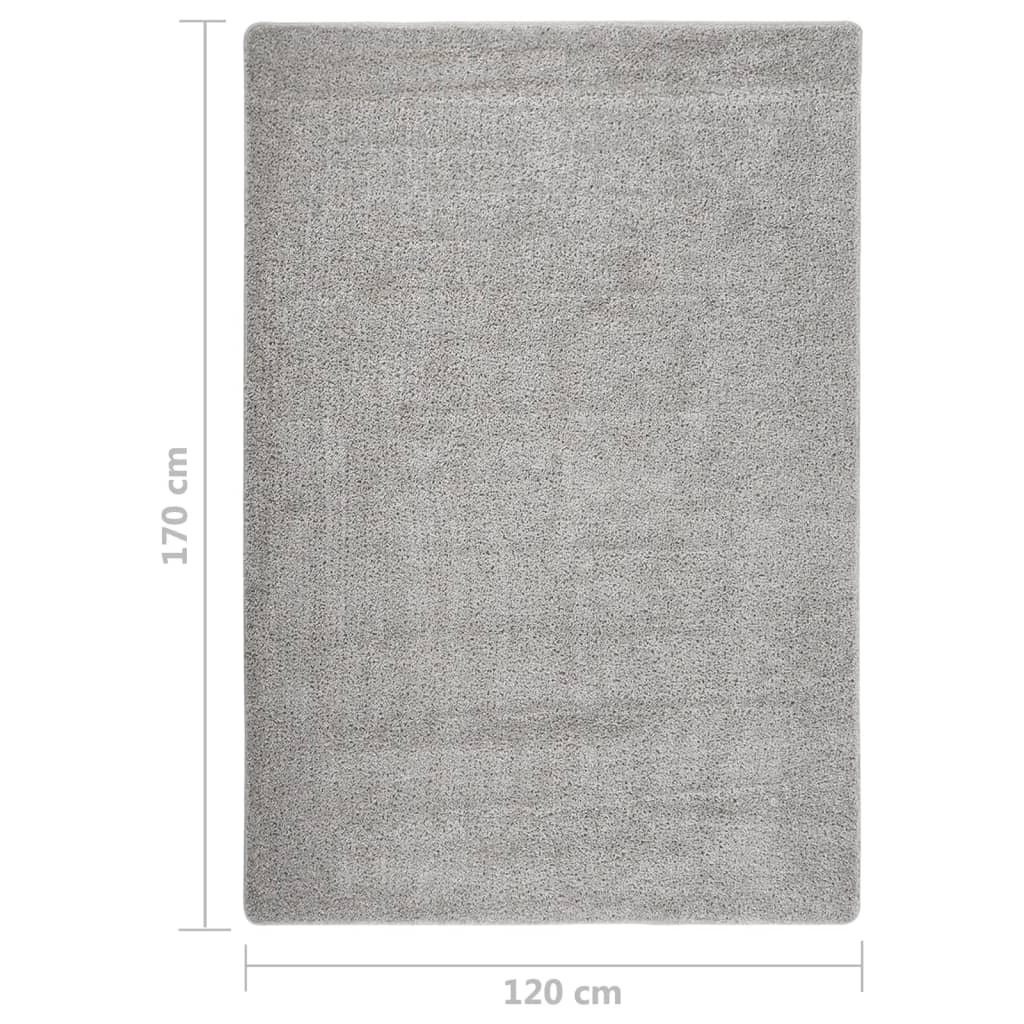 Shaggy Rug Light Grey 120x170 cm Anti Slip