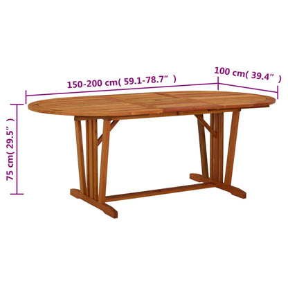 Garden Table 200x100x75 cm Solid Wood Eucalyptus