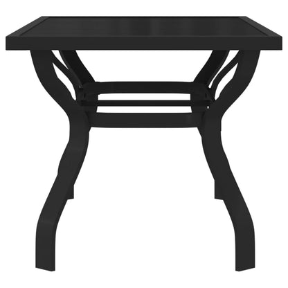 Garden Table Black 140x70x70 cm Steel and Glass