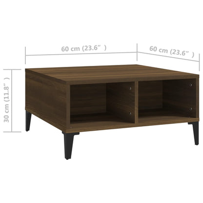 Coffee Table Brown Oak 60x60x30 cm Engineered Wood