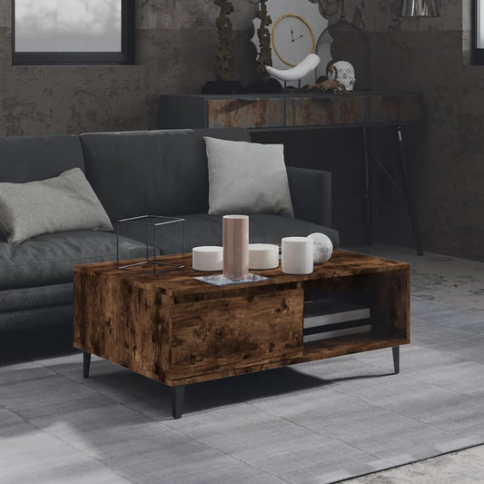 Coffee Table Smoked Oak 90x60x35 cm Engineered Wood