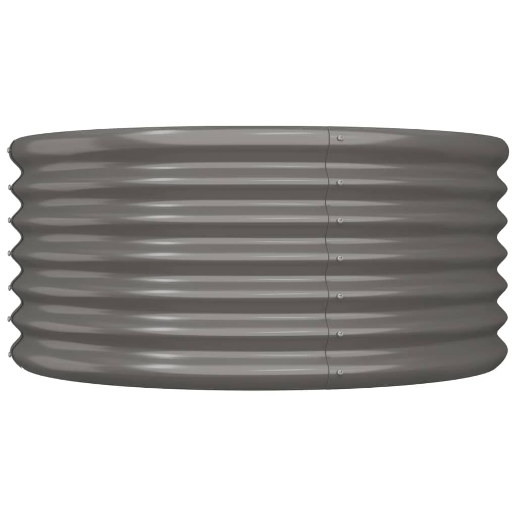 Garden Planter Powder-coated Steel 80x80x36 cm Grey