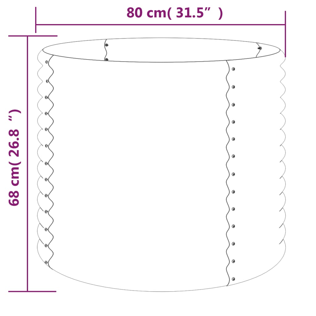 Garden Planter Powder-coated Steel 80x80x68 cm Brown