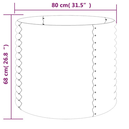 Garden Planter Powder-coated Steel 80x80x68 cm Brown