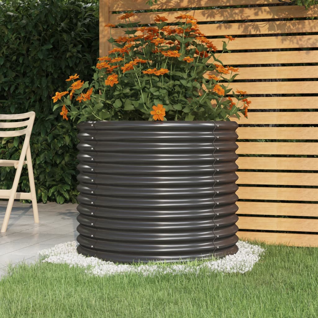 Garden Planter Powder-coated Steel 80x80x68 cm Anthracite