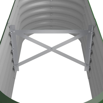 Garden Raised Bed Galvanised Steel 114x40x36 cm Green