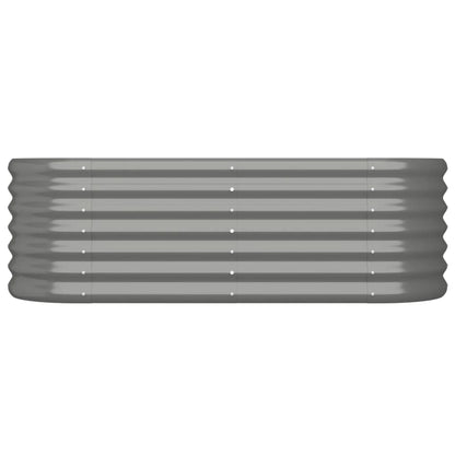 Garden Raised Bed Powder-coated Steel 114x40x36 cm Grey