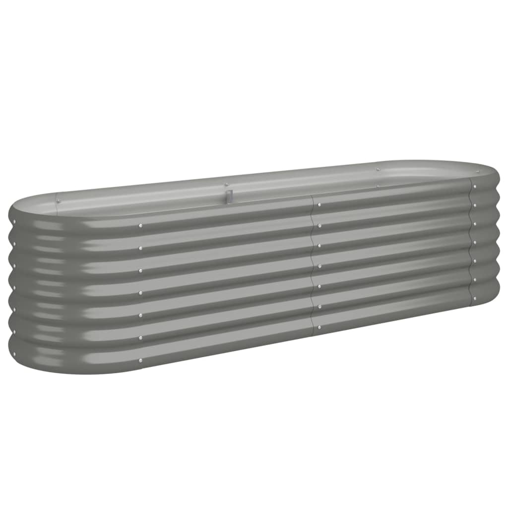 Garden Raised Bed Powder-coated Steel 152x40x36 cm Grey