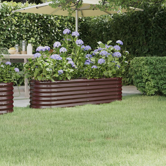 Garden Raised Bed Galvanised Steel 152x40x36 cm Brown