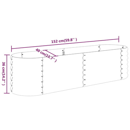 Garden Raised Bed Powder-coated Steel 152x40x36 cm Silver