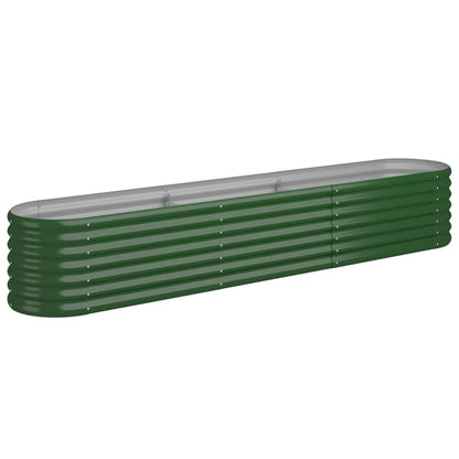 Garden Raised Bed Powder-coated Steel 224x40x36 cm Green