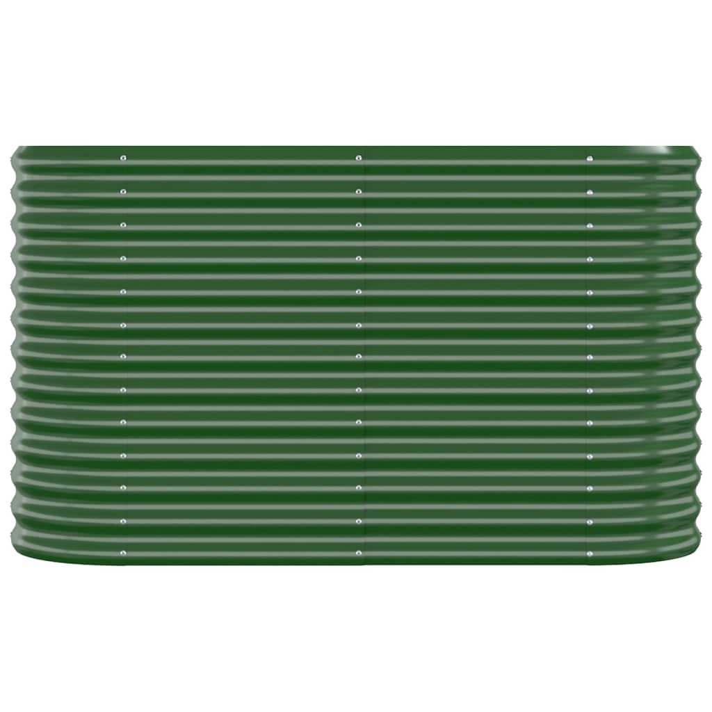 Garden Raised Bed Powder-coated Steel 114x40x68 cm Green